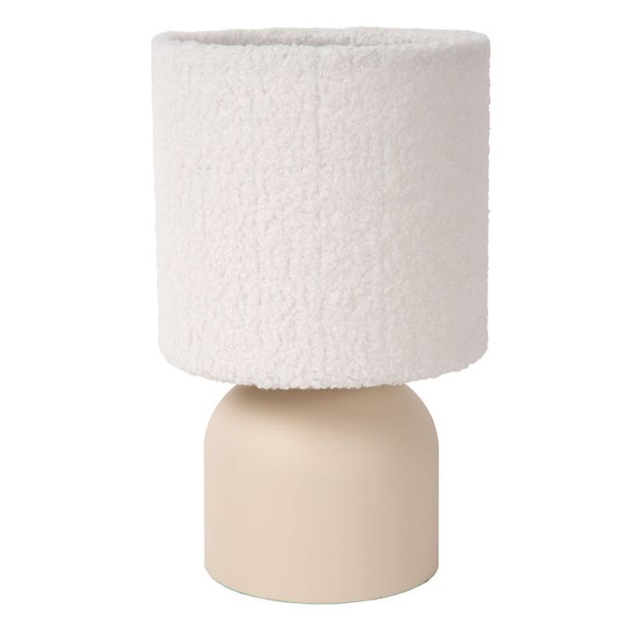 Beige table lamp vintage, Woolly, with switch