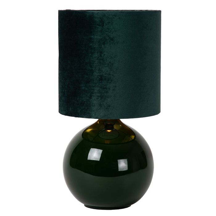 Green table lamp retro, Esterad, with switch