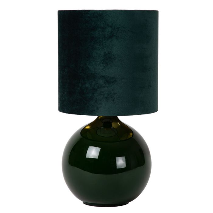 Green table lamp retro, Esterad, with switch