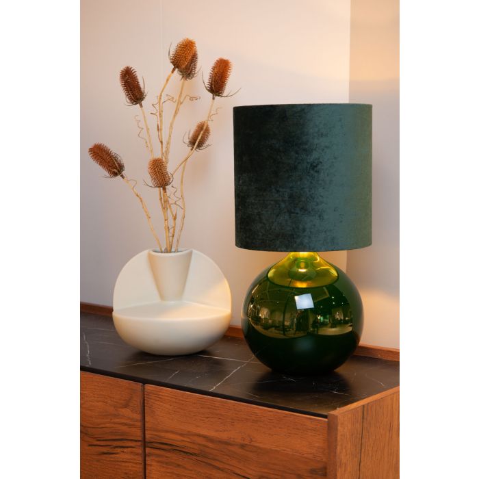 Green table lamp retro, Esterad, with switch
