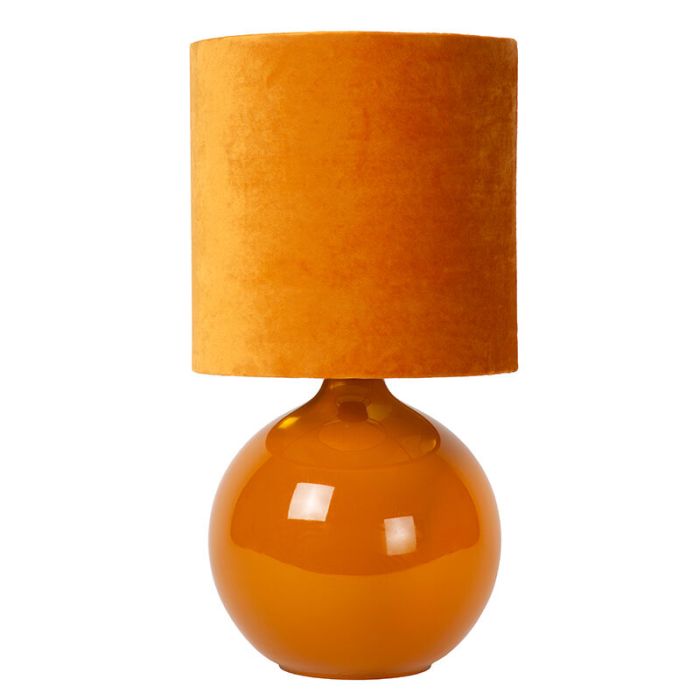 Yellow table lamp retro, Esterad, with switch