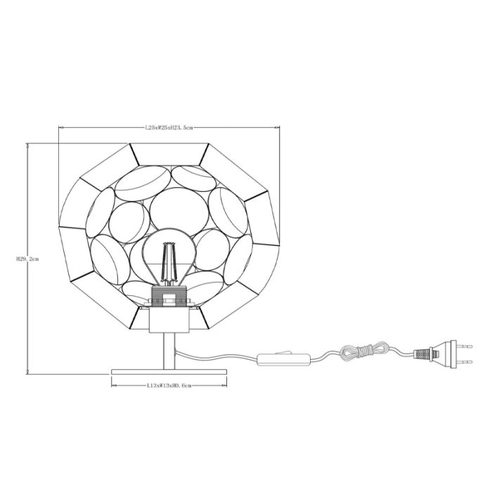 Black table lamp modern, Hannelore