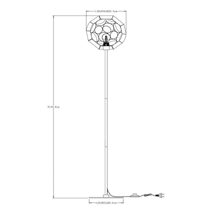 Golden floor lamp modern, Hannelore