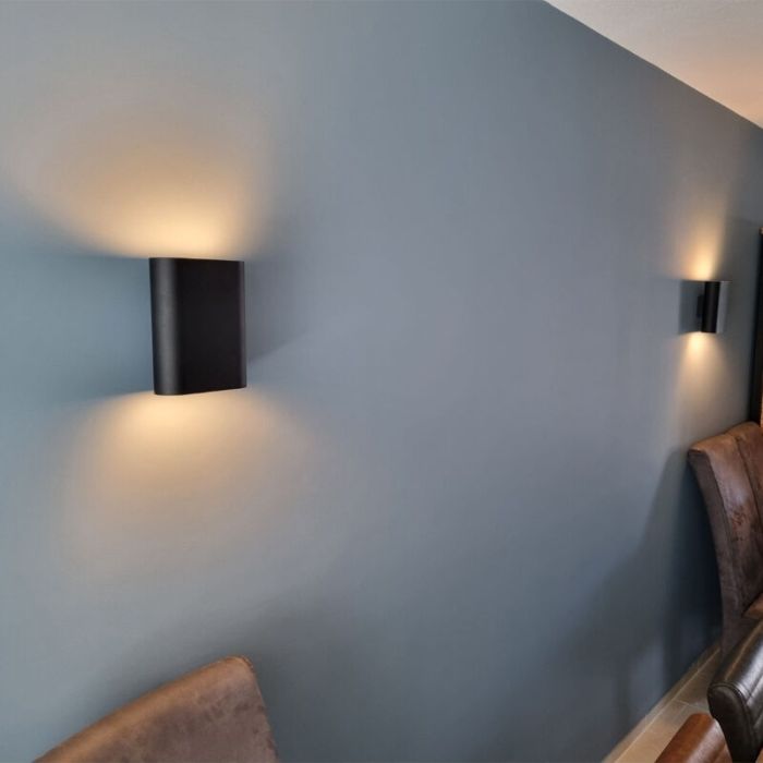 Black up down wall light modern, Ovalis