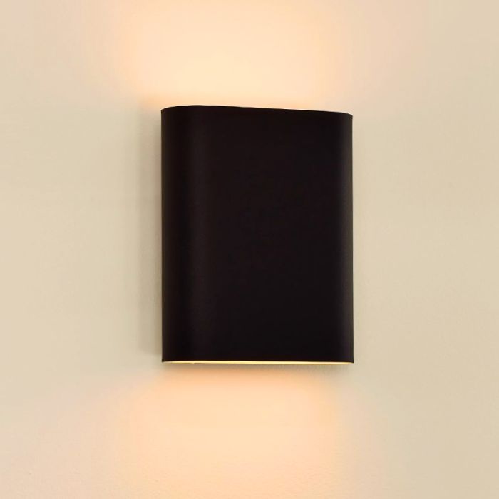 Black up down wall light modern, Ovalis