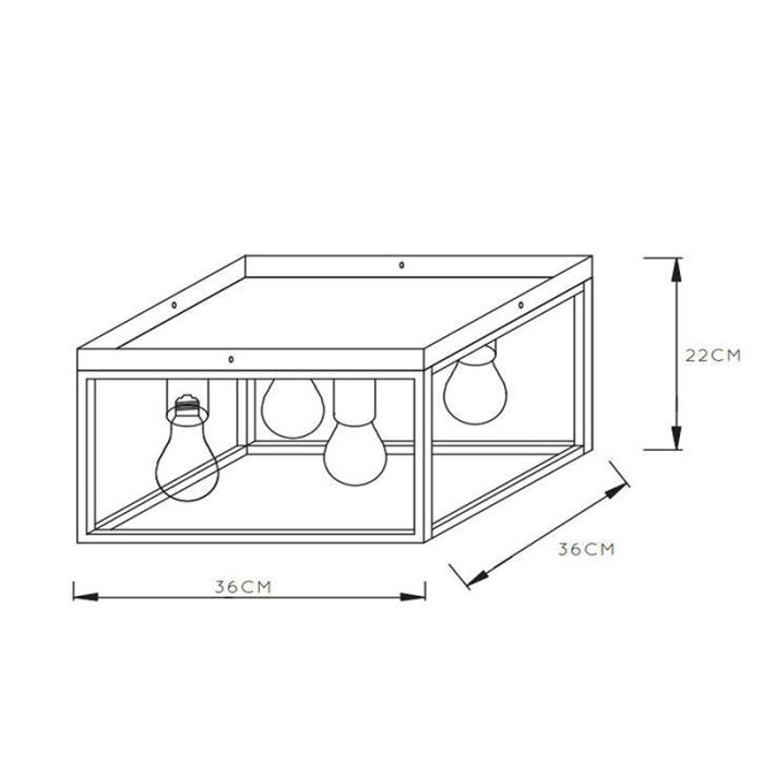 Black flush ceiling light modern, Ruben