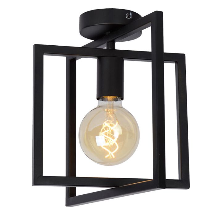 Black flush ceiling light modern, Luuk