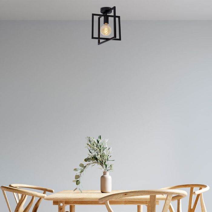 Black flush ceiling light modern, Luuk