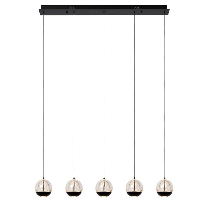 Black pendant light modern, Sentubal, 5,3W, 2700K LED
