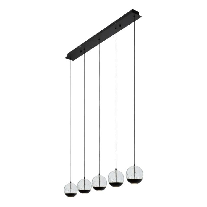 Black pendant light modern, Sentubal, 5,3W, 2700K LED
