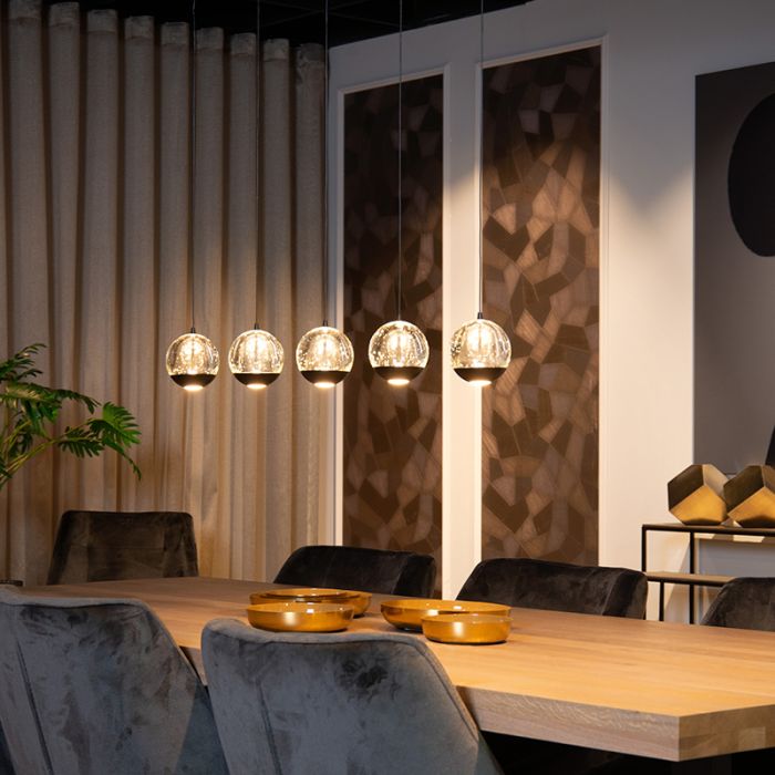 Black pendant light modern, Sentubal, 5,3W, 2700K LED