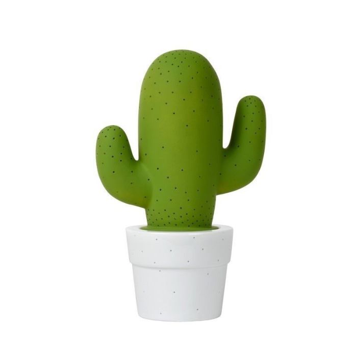 Ceramic table lamp green, Cactus, with switch