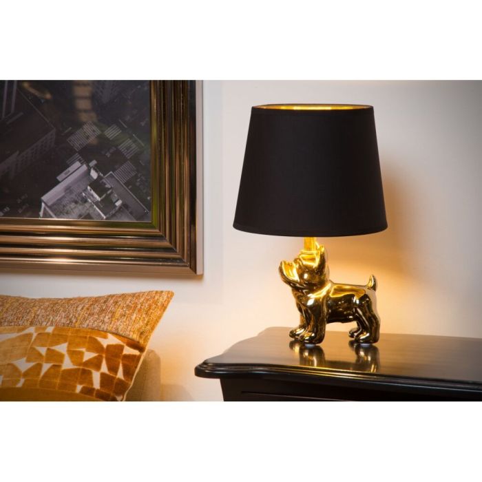 Golden table lamp retro, Extravaganza Sir Winston, with switch