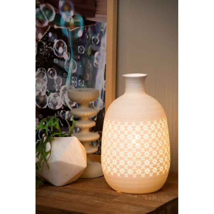 White table lamp retro, Tiesse, with switch