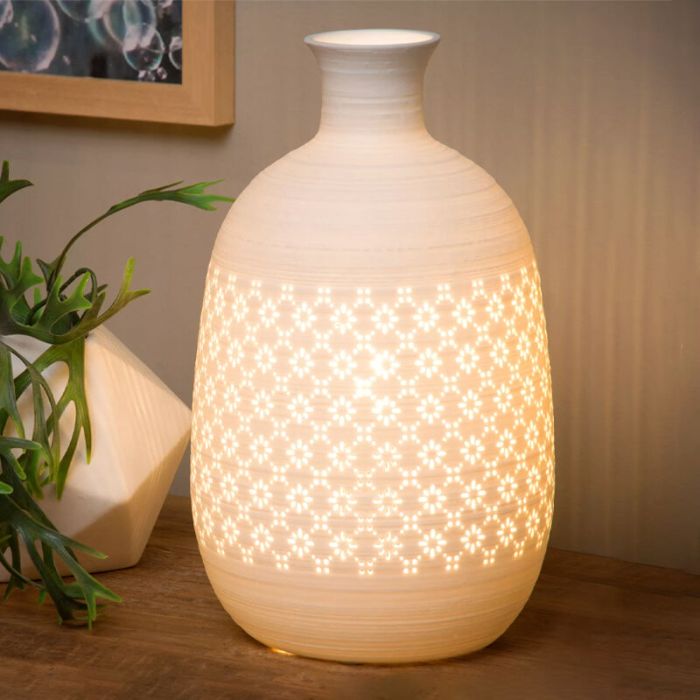 White table lamp retro, Tiesse, with switch