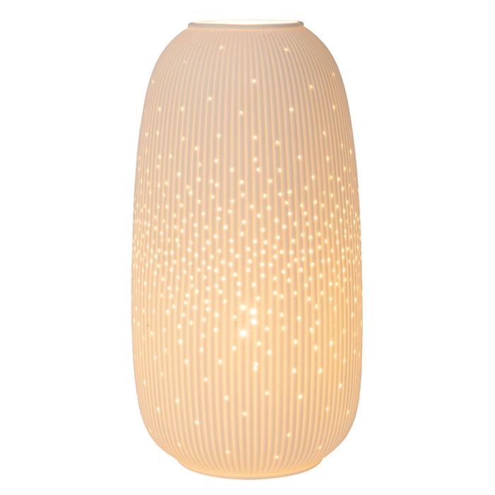 Ceramic table lamp white, Flores, with switch
