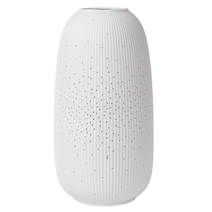 Ceramic table lamp white, Flores, with switch