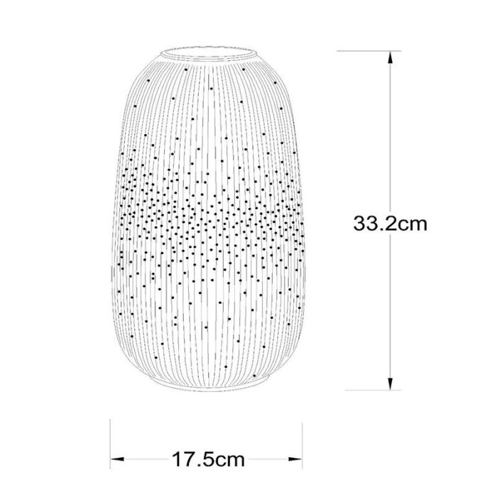 Ceramic table lamp white, Flores, with switch