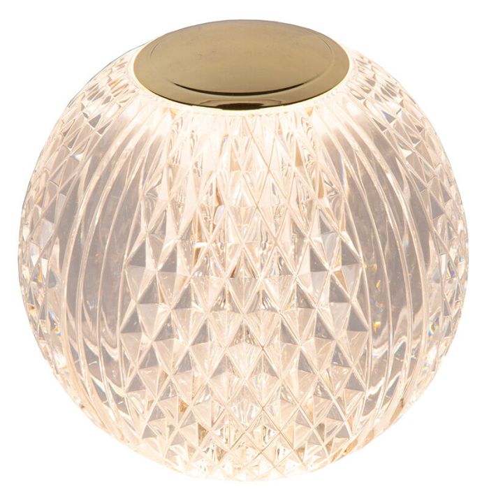 Transparent table lamp modern, Cintra, 2W, 2700K LED, 3-step dimmable