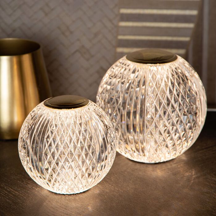 Transparent table lamp modern, Cintra, 1,5W, 3000K LED, 3-step dimmable