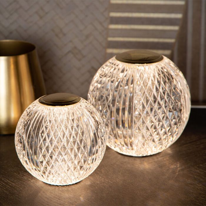 Transparent table lamp modern, Cintra, 2W, 3000K LED, 3-step dimmable
