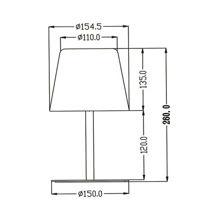 White rechargeable outdoor table lamp modern, Rio, 1,8W, RGB LED, IP44, with pull switch