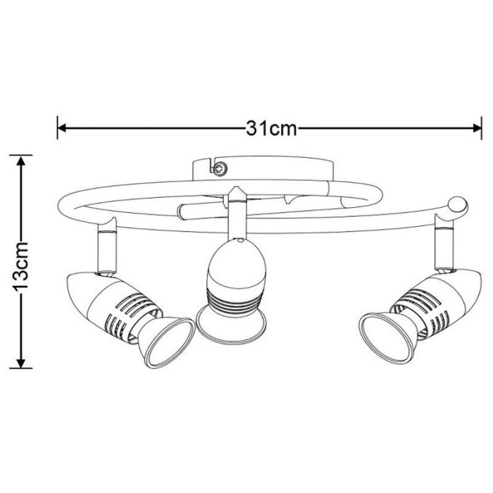 Chrome ceiling spotlight modern, Caro
