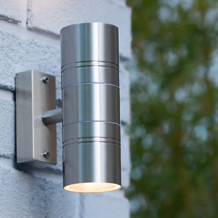 Chrome up down wall light modern, Arne, IP44