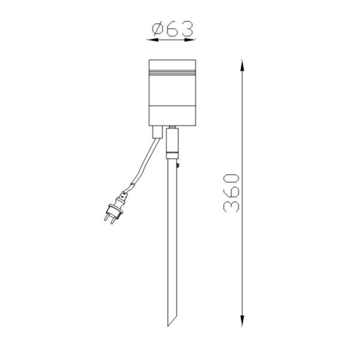 Chrome garden spike light modern, Arne, IP44