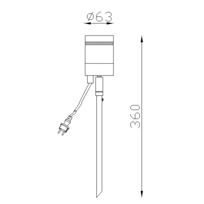 Black garden spike light modern, Arne, IP44