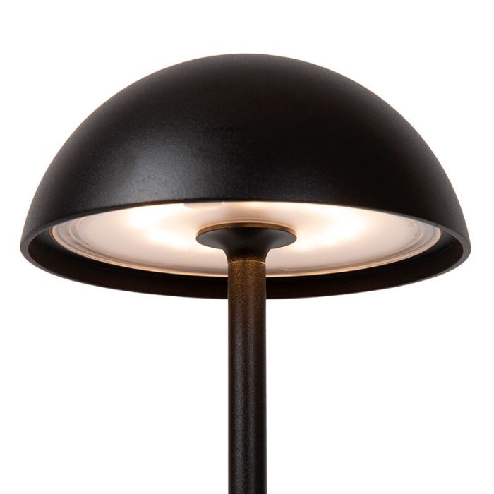 Black outdoor table lamp retro, Joy, 1,5W, 3000K LED, IP54, with touch dimmer