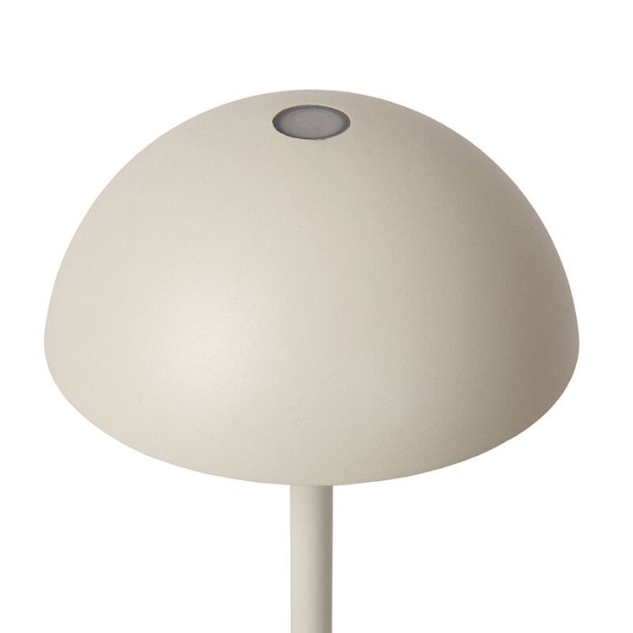 White outdoor table lamp retro, Joy, 1,5W, 3000K LED, IP54, with touch dimmer