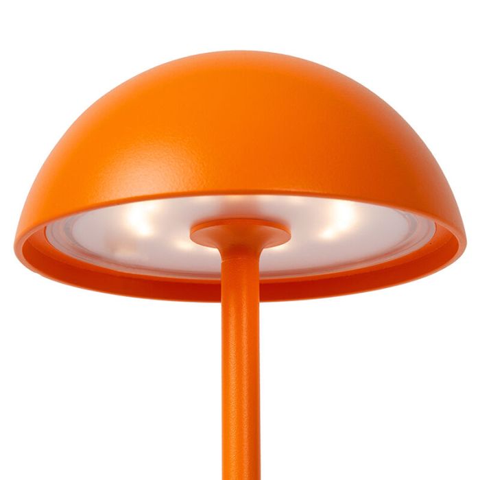 Orange outdoor table lamp retro, Joy, 1,5W, 3000K LED, IP54, with touch dimmer