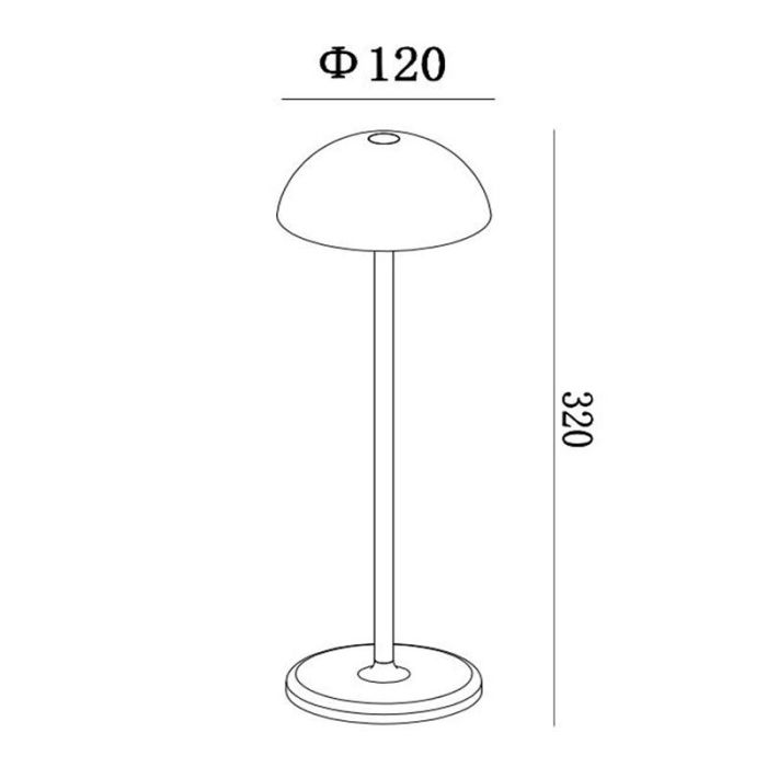 Orange outdoor table lamp retro, Joy, 1,5W, 3000K LED, IP54, with touch dimmer