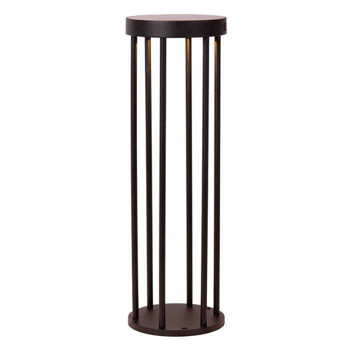 Black solar outdoor floor lamp modern, Jackson, 2W, 2700K LED, IP65, 3-step dimmable