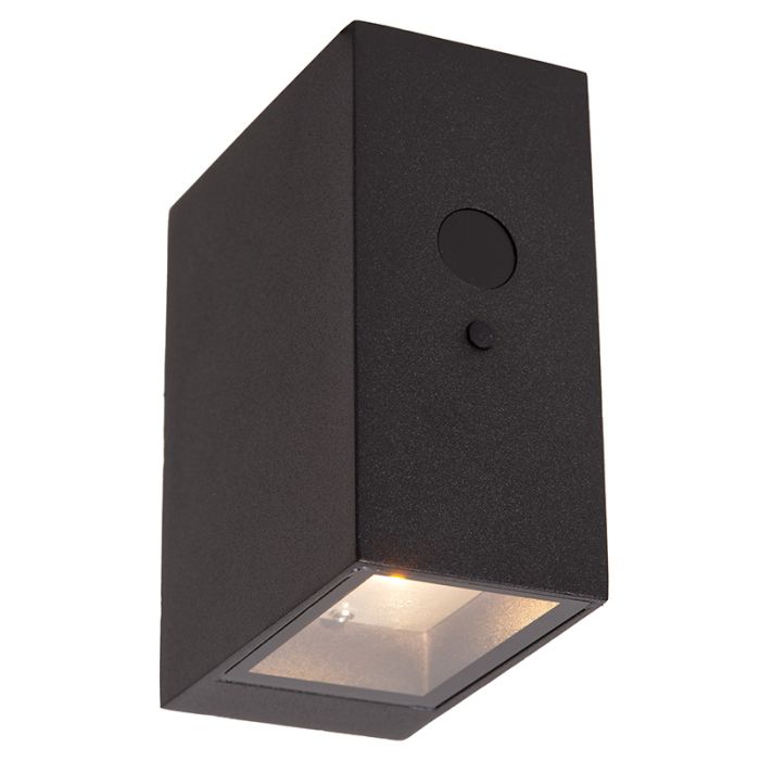 Black solar outdoor wall light modern, Bolton, 1W, 2850K LED, IP54