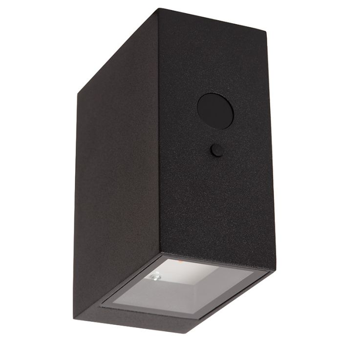 Black solar outdoor wall light modern, Bolton, 1W, 2850K LED, IP54