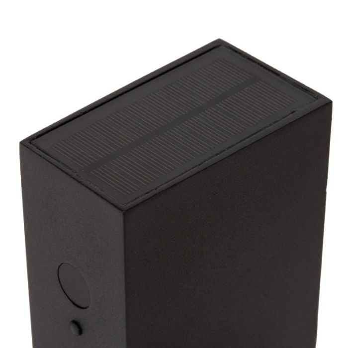 Black solar outdoor wall light modern, Bolton, 1W, 2850K LED, IP54