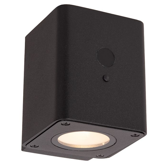 Black solar outdoor wall light modern, Ramin, 1W, 2850K LED, IP54