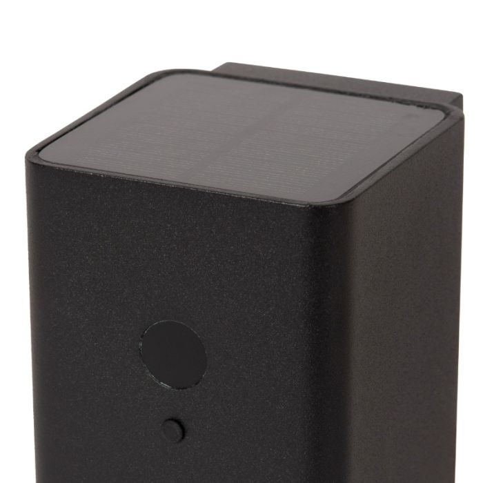 Black solar outdoor wall light modern, Ramin, 1W, 2850K LED, IP54