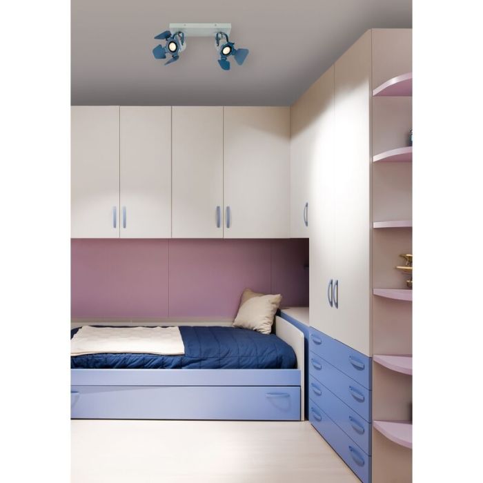 Blue kid's ceiling spotlight modern, Picto