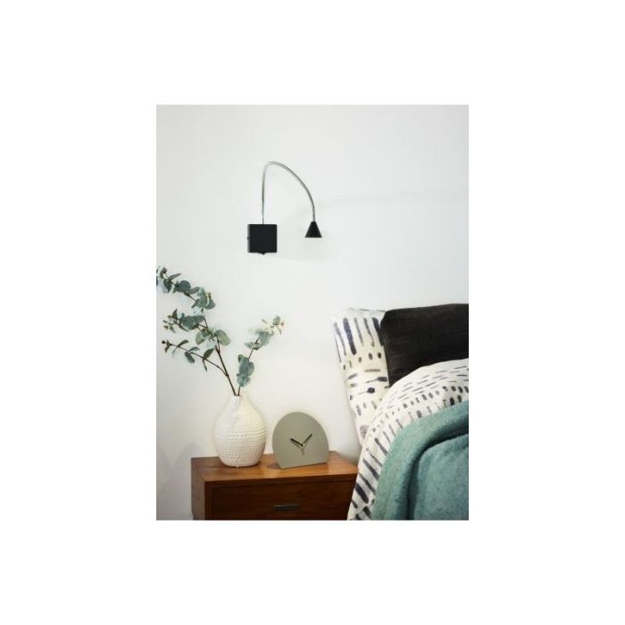 Black wall light modern, Buddy, 3W, 4000K LED, with switch