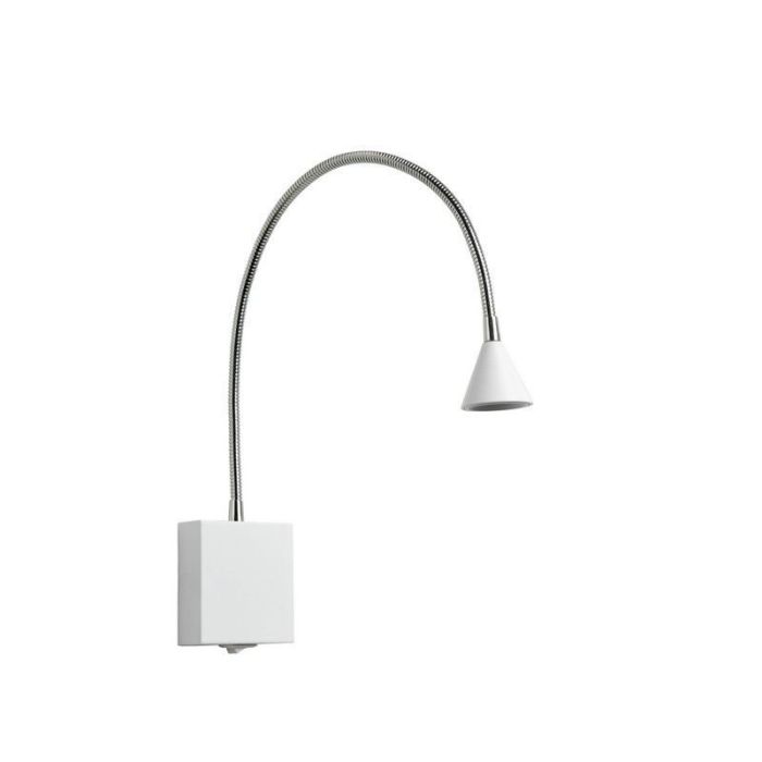 White wall light modern, Buddy, 3W, 4000K LED, with switch