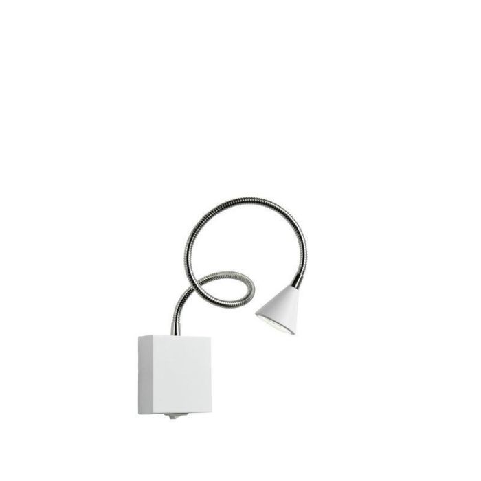 White wall light modern, Buddy, 3W, 4000K LED, with switch