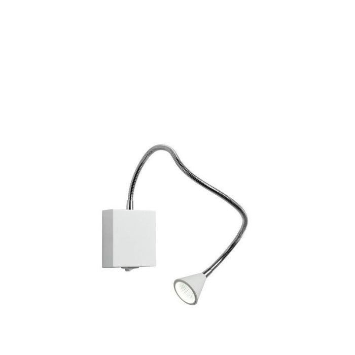 White wall light modern, Buddy, 3W, 4000K LED, with switch