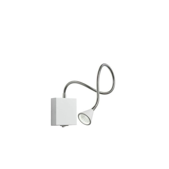 White wall light modern, Buddy, 3W, 4000K LED, with switch