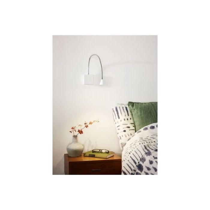 White wall light modern, Buddy, 3W, 4000K LED, with switch