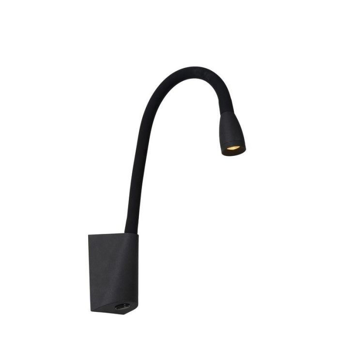 Black wall light modern, Galen, 3W, 3000K LED, with switch