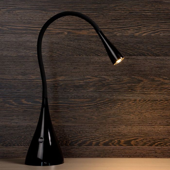 Black desk lamp modern, Zozy, 3W, 3000K LED, with touch dimmer