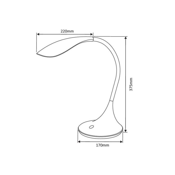 White desk lamp modern, Emil, 4,5W, 3000K LED, with switch